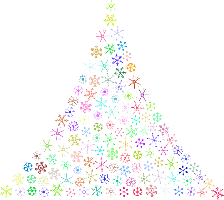 Prismatic Snowflake Christmas Tree No Background