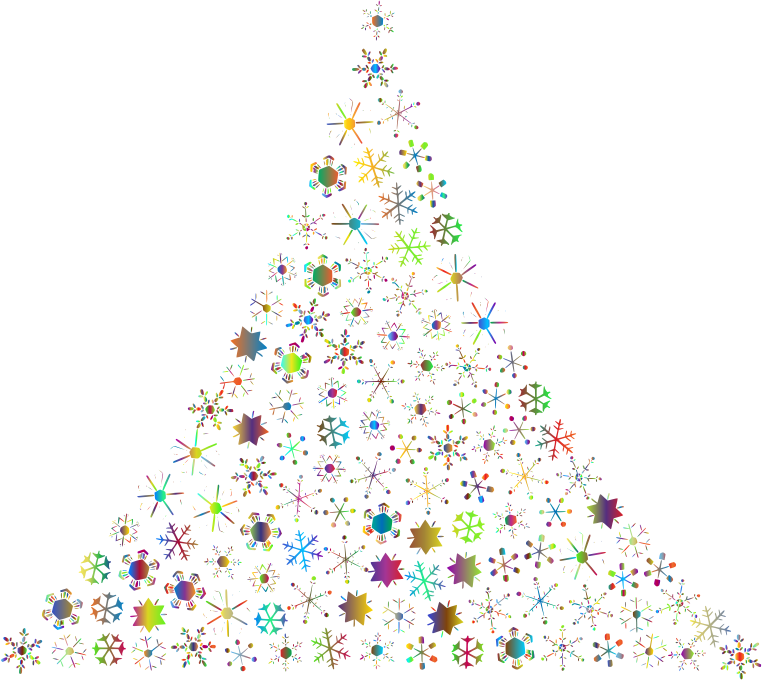 Prismatic Snowflake Christmas Tree 2 No Background