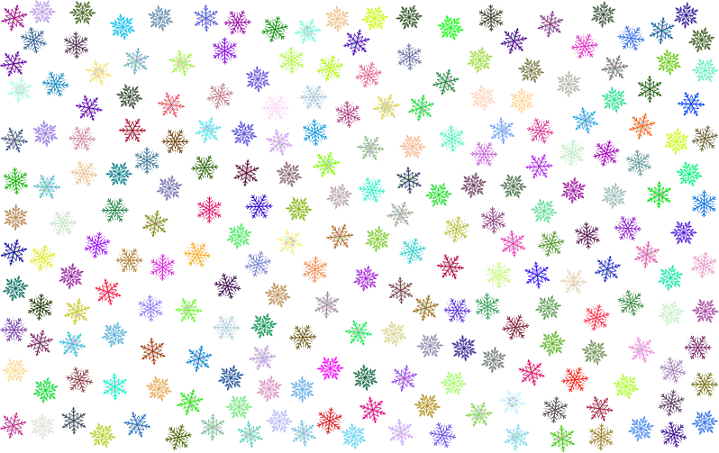 Prismatic Snowflakes Pattern No Background