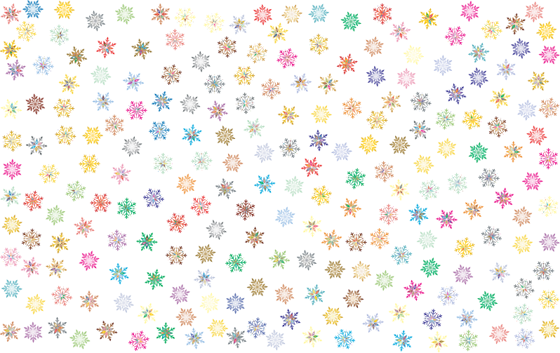Prismatic Snowflakes Pattern 2 No Background