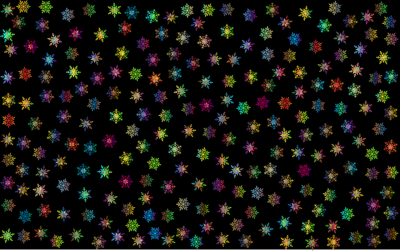 Prismatic Snowflakes Pattern 3 - Openclipart