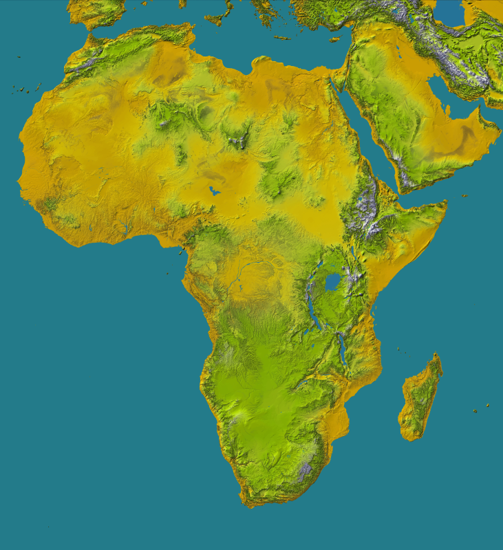 Africa topology (detailed)