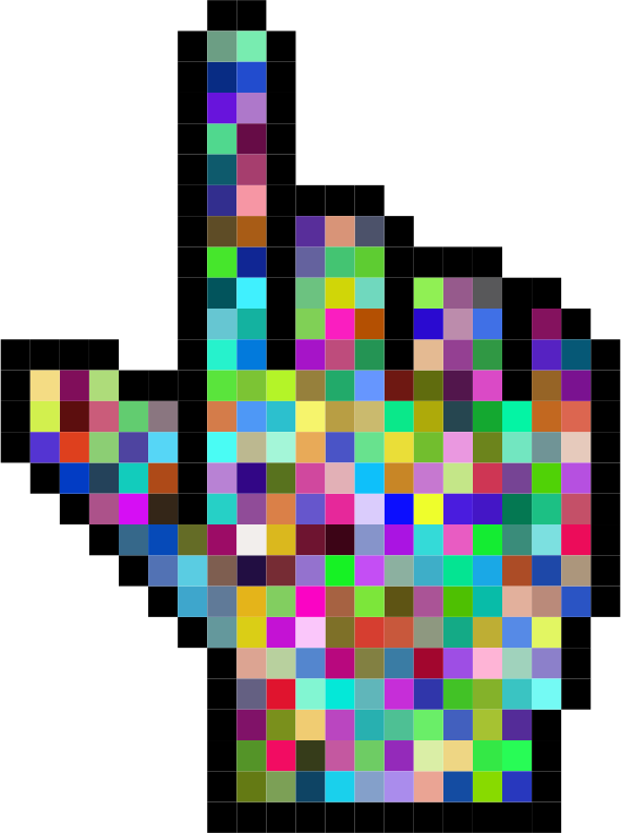 Prismatic Hand Cursor Pointer Grid