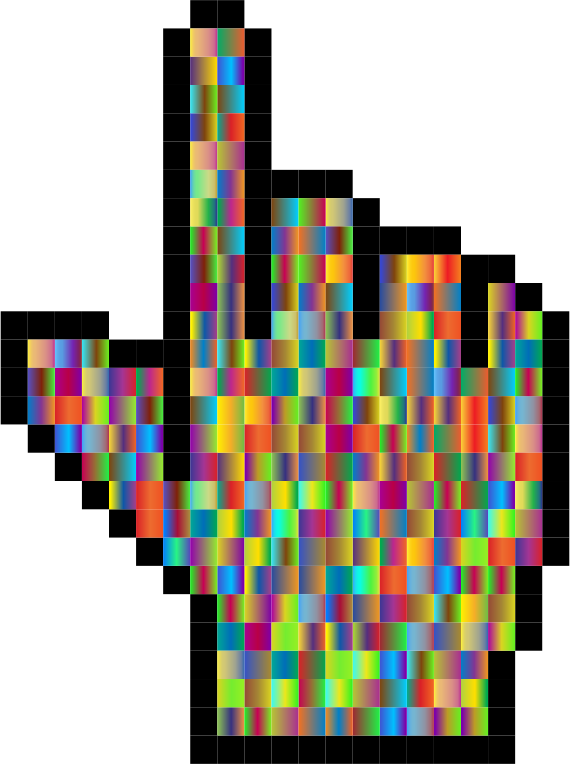 Prismatic Hand Cursor Pointer Grid 3