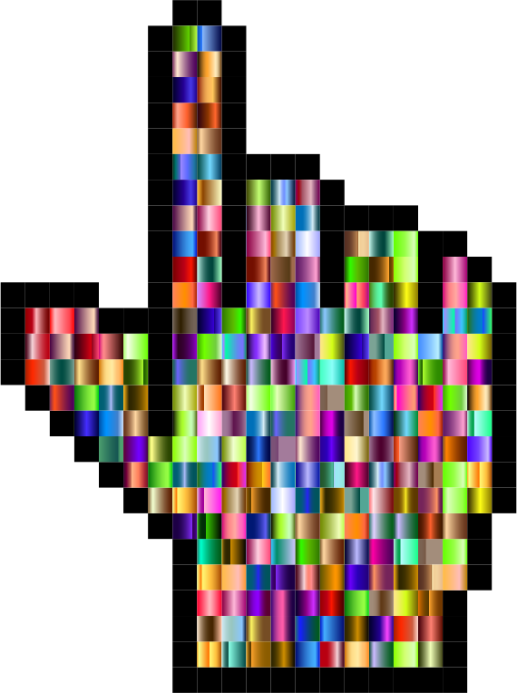 Prismatic Hand Cursor Pointer Grid 4