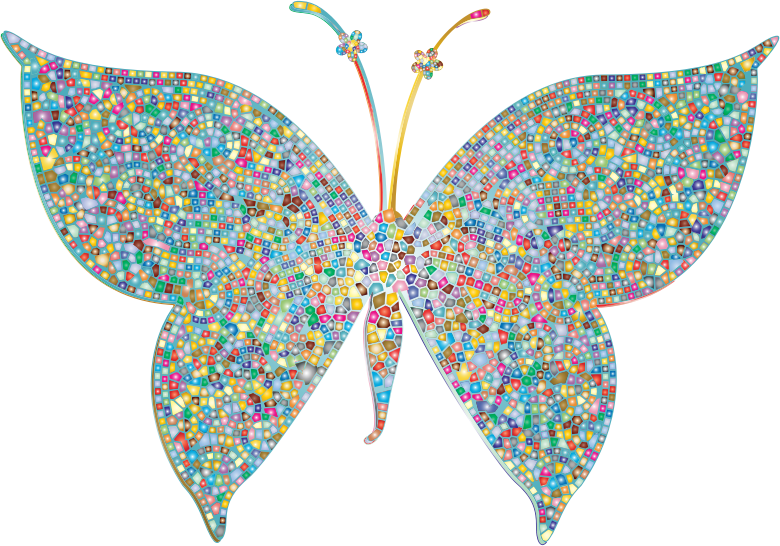 Prismatic Colorful Tiled Butterfly 2