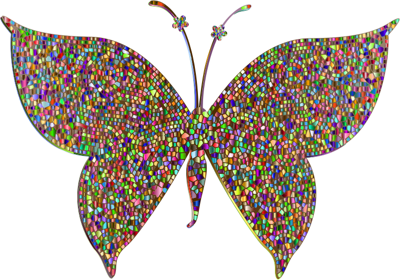 Prismatic Colorful Tiled Butterfly 4