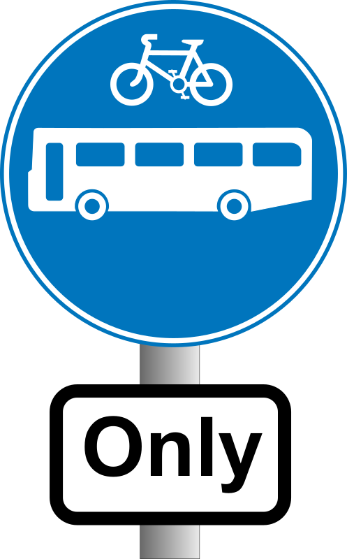 Roadsign Buses and bikes