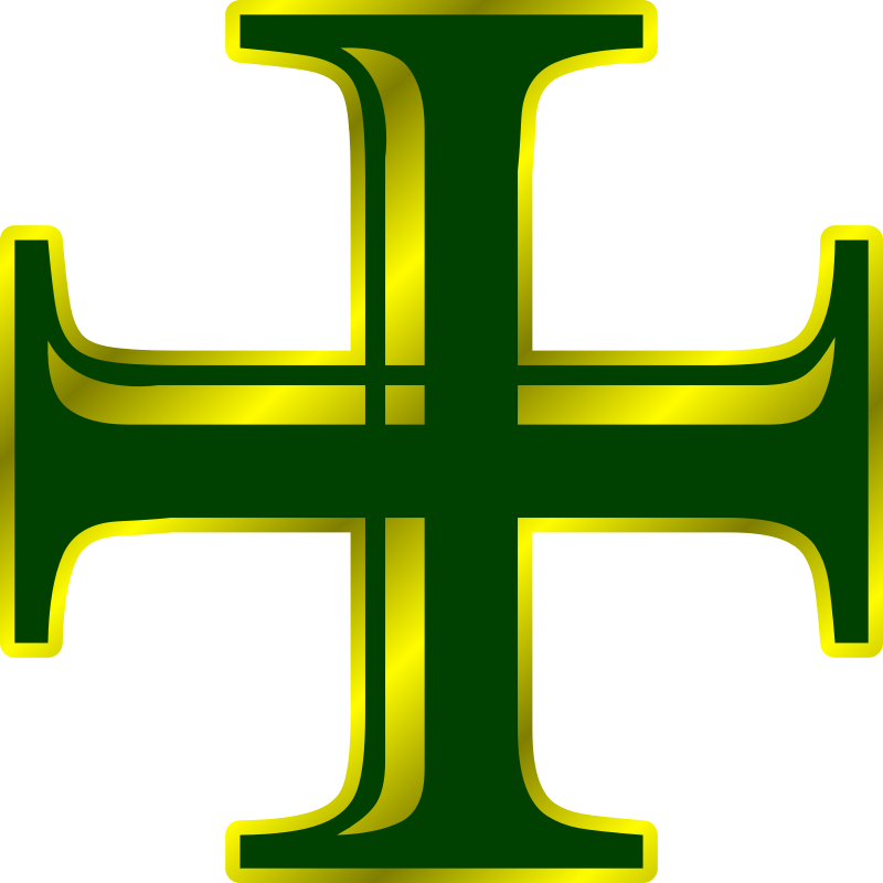 Green and Gold Cross