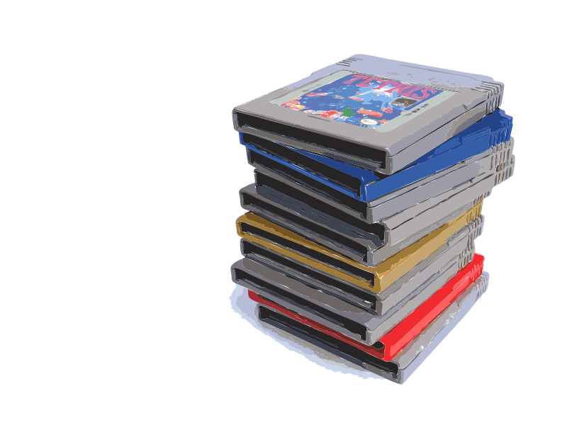 stack of video games