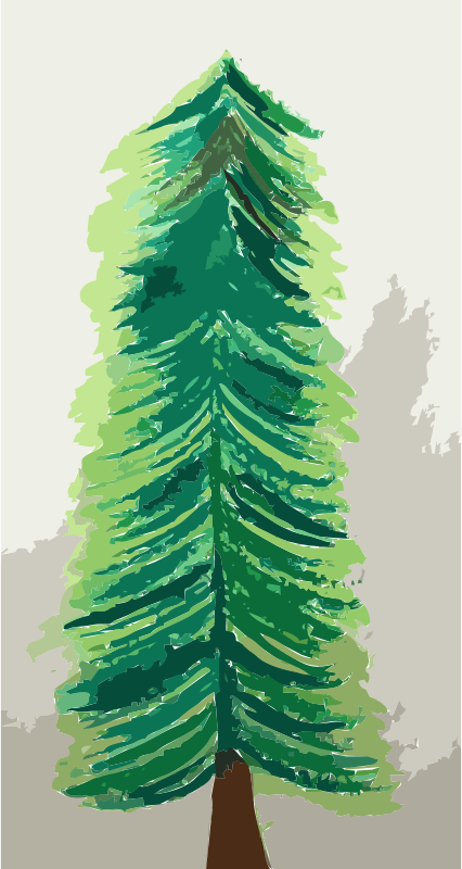 Painted Christmas Tree, untraced Vectorized