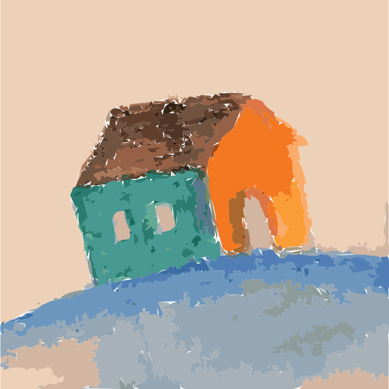 Painted Small Home (untraced) Vectorized