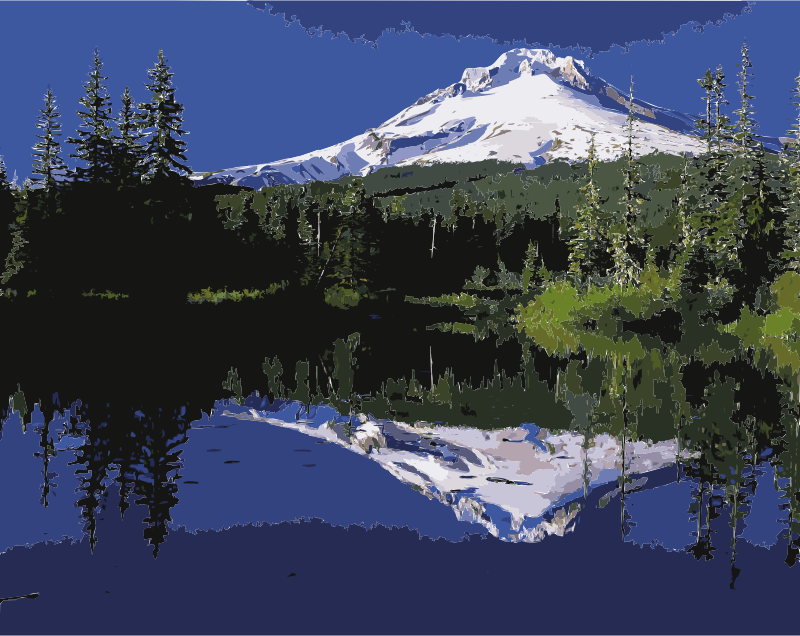 Mount Hood reflected in Mirror Lake, Oregon