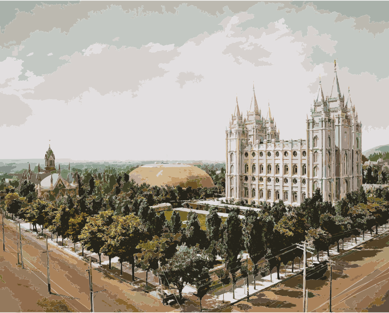 Temple Square, Salt Lake City, 1899 retouched