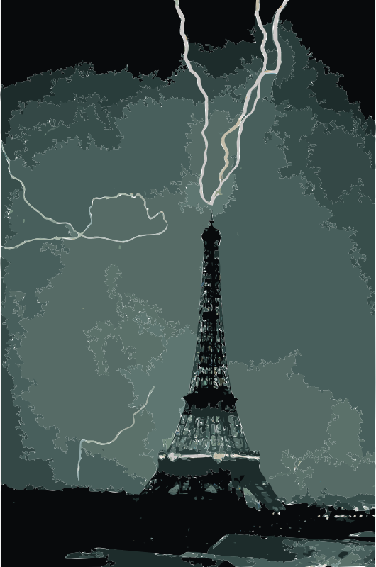 Lightning striking the Eiffel Tower - NOAA