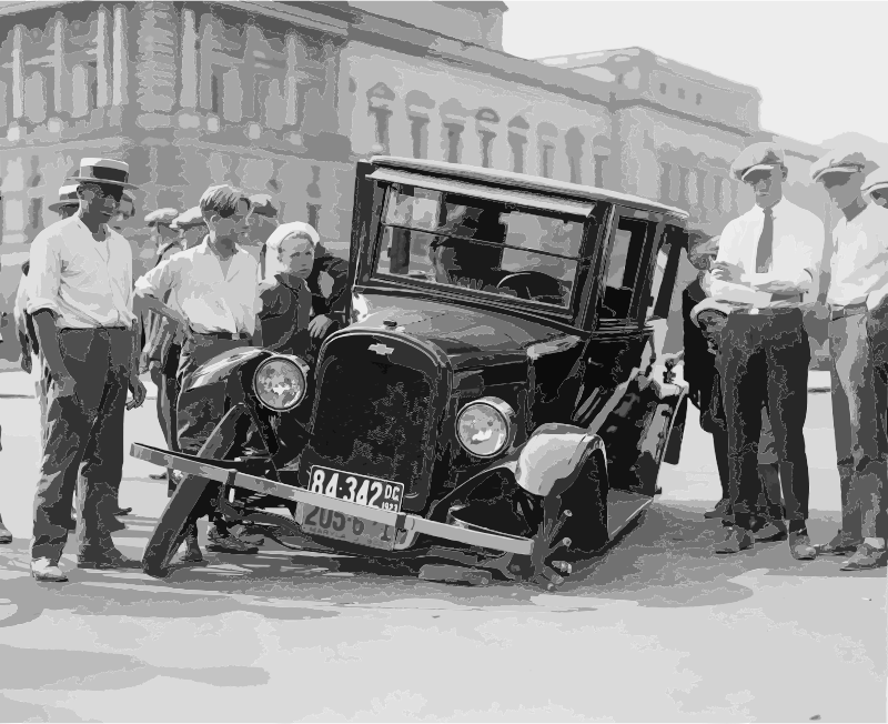 Auto wreck, USA, 1923