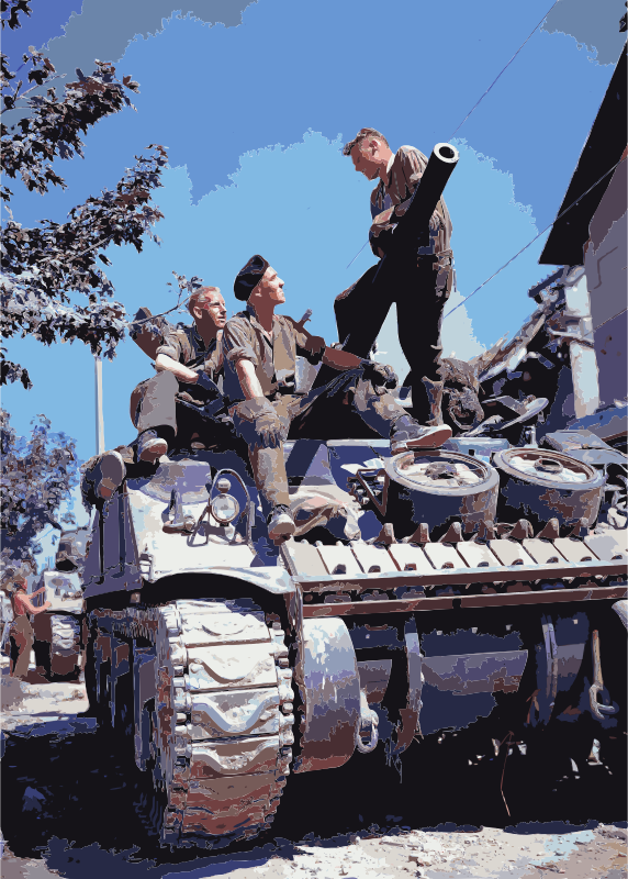 Crew of a Sherman-tank south of Vaucelles