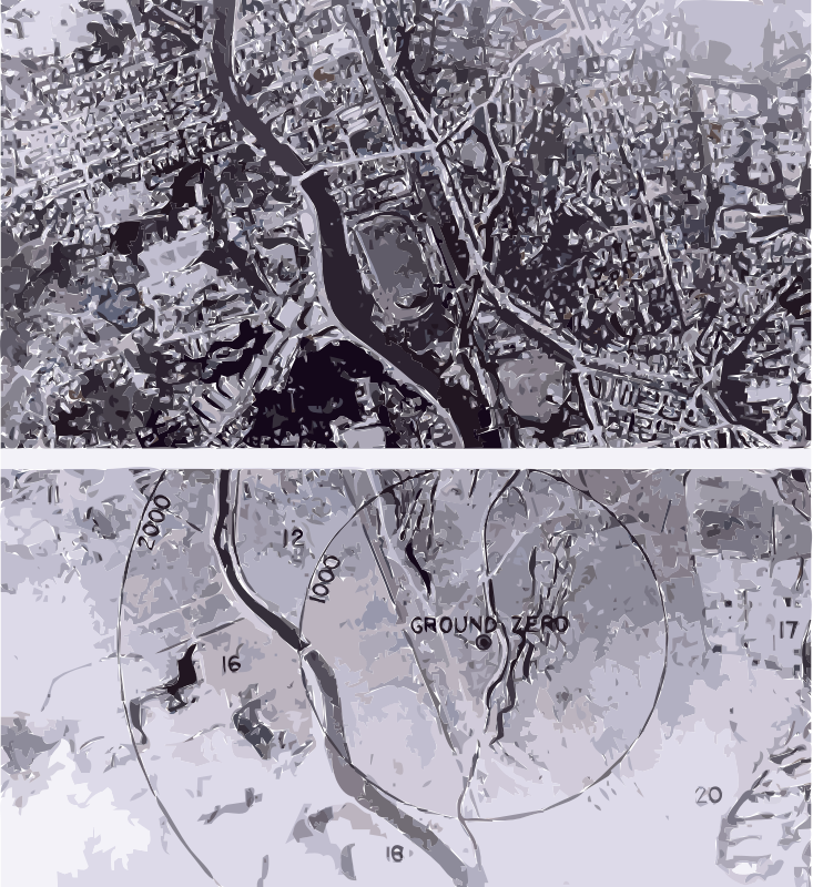 Nagasaki 1945 - Before and after (adjusted)