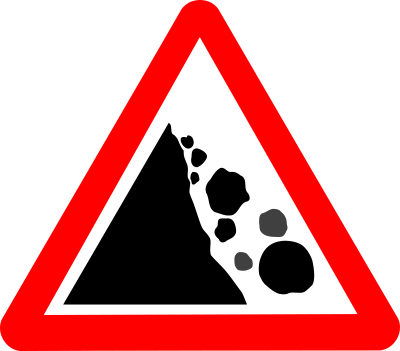 Roadsign Falling rocks