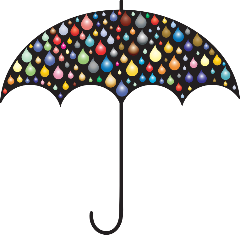 Prismatic Rain Drops Umbrella Silhouette 2