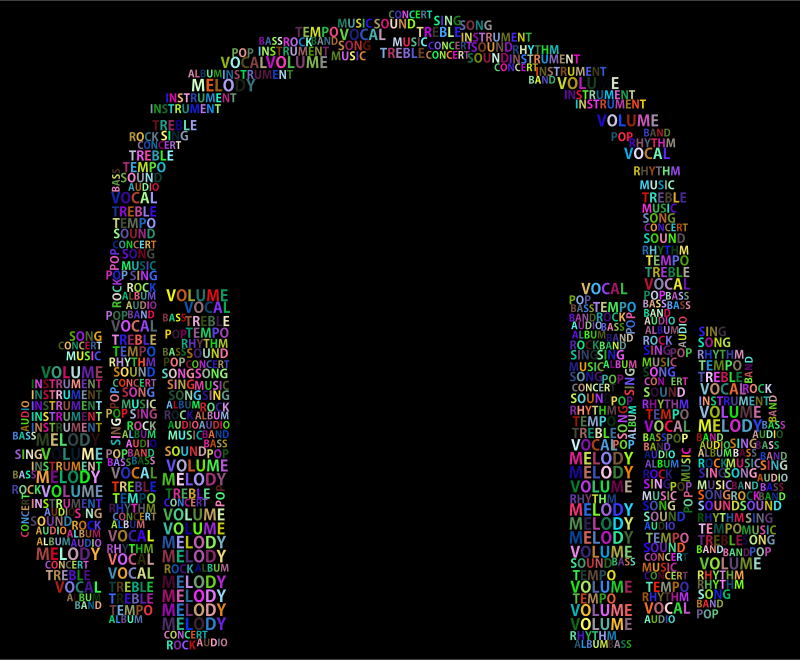 Prismatic Music Headphones Word Cloud