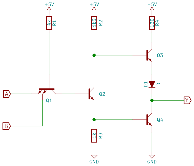 TTL 7400 internal circuit