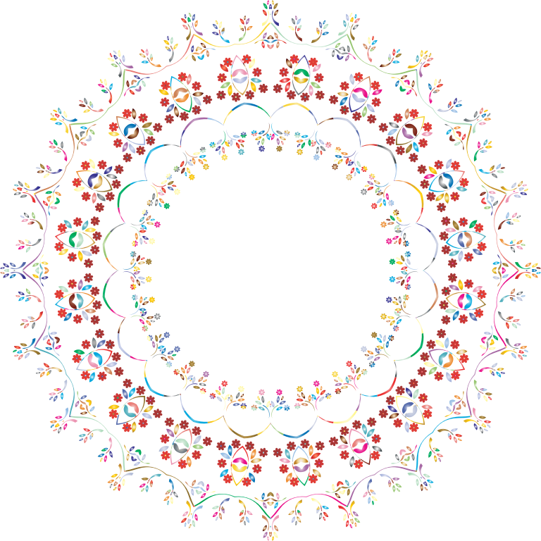 Prismatic Floral Frame 10 No Background