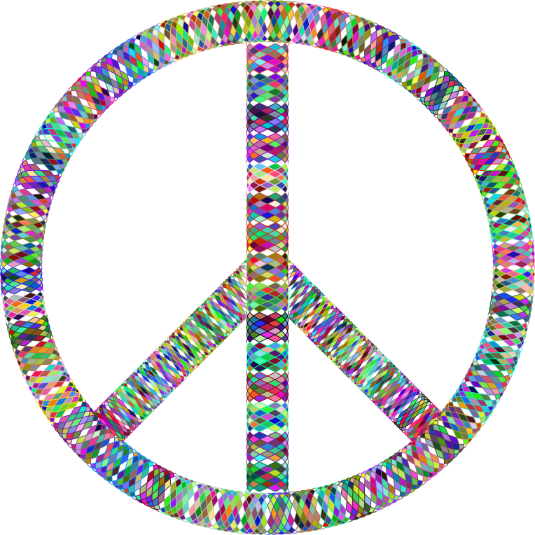 Prismatic Guilloche Peace Sign