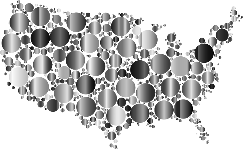 Prismatic United States Map Circles 5