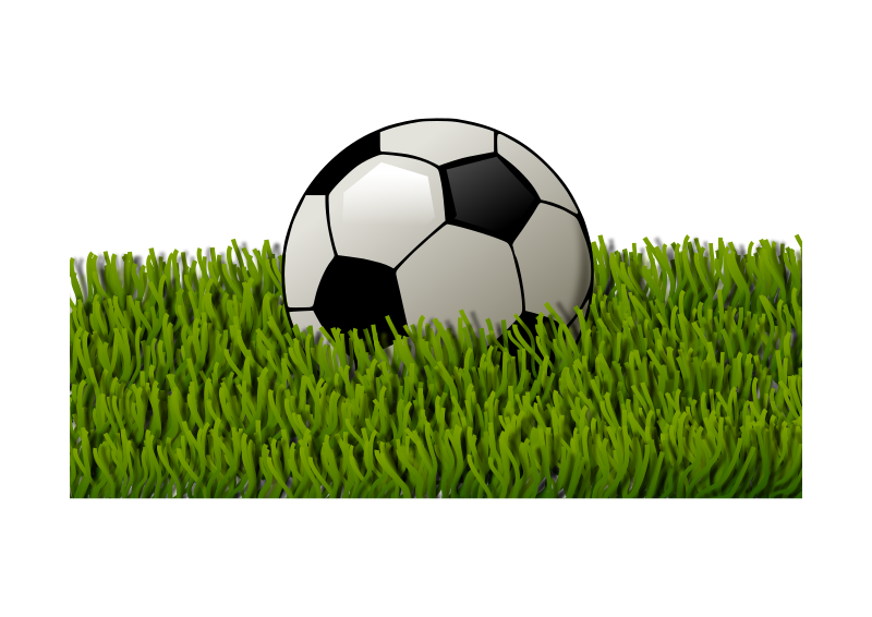 Soccer ball on grass 2 - Openclipart