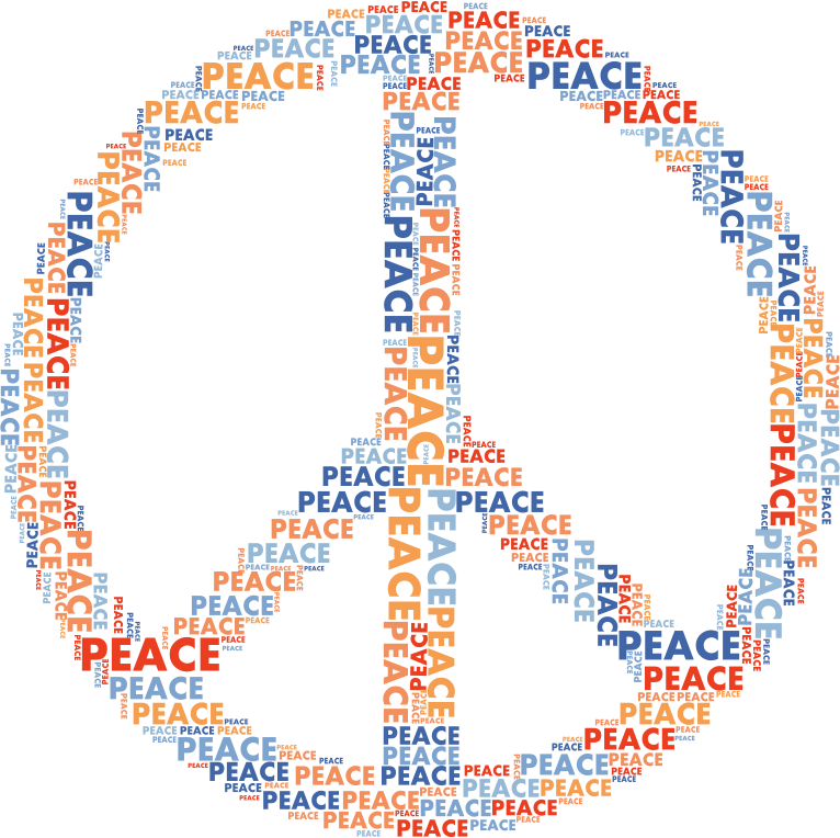 Peace Sign Word Cloud No Background