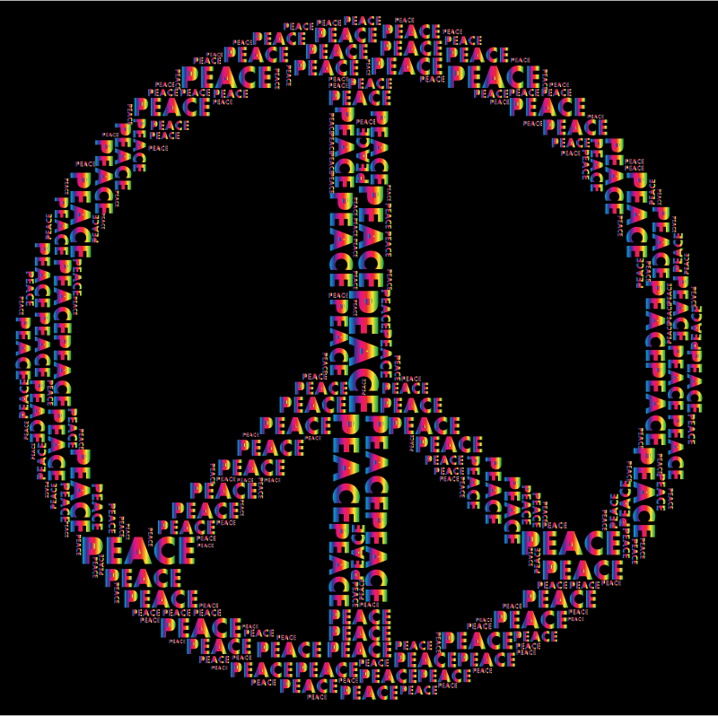 Spectrum Peace Sign Word Cloud