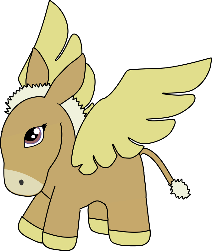 Brown and gold donkey pegasus