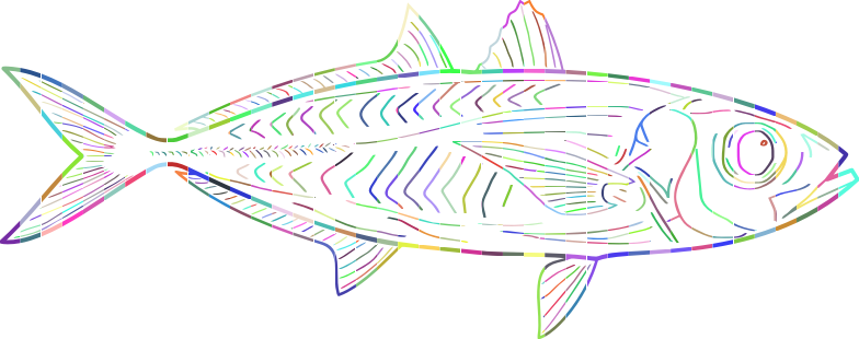 Prismatic Fish Line Art