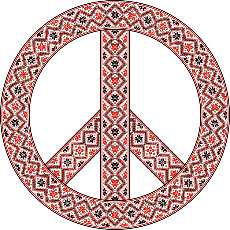 Ornate Floral Peace Sign