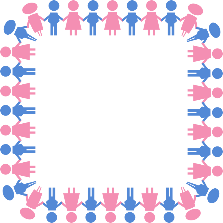 Male And Female Symbols Holding Hands Square Large