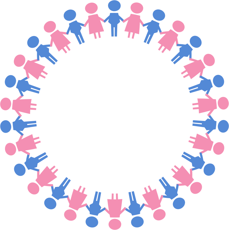 Male And Female Symbols Holding Hands Circle Large