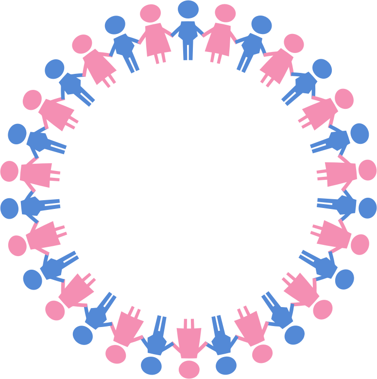 people holding hands in a circle clipart