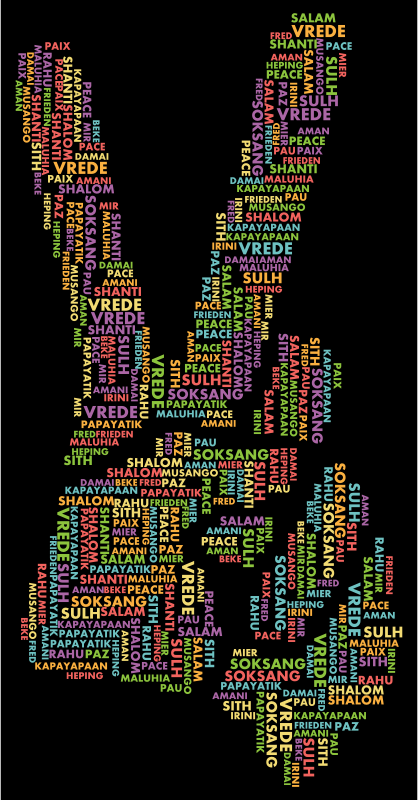 Peace Hand Sign Smoothed Word Cloud