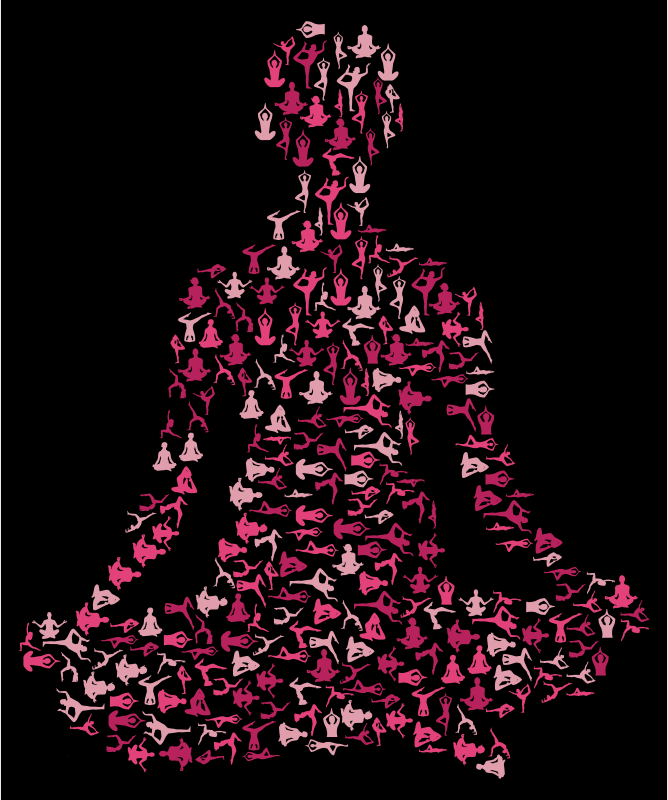 Female Yoga Pose Silhouette Fractal Variation 2