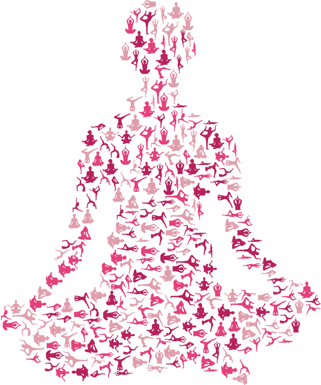 Female Yoga Pose Silhouette Fractal Variation 2 No Background