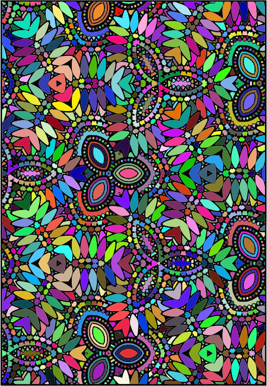 Prismatic Abstract Floral Coloring Design