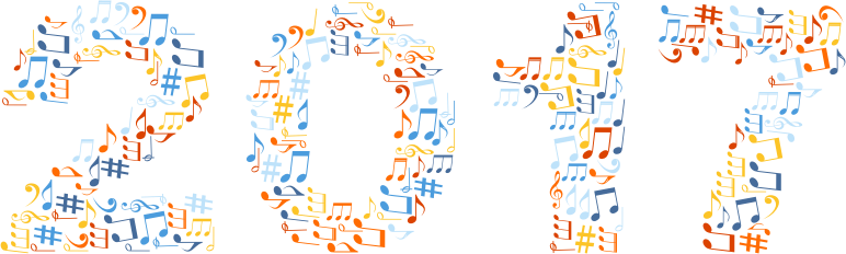 2017 Musical Notes Typography No Background