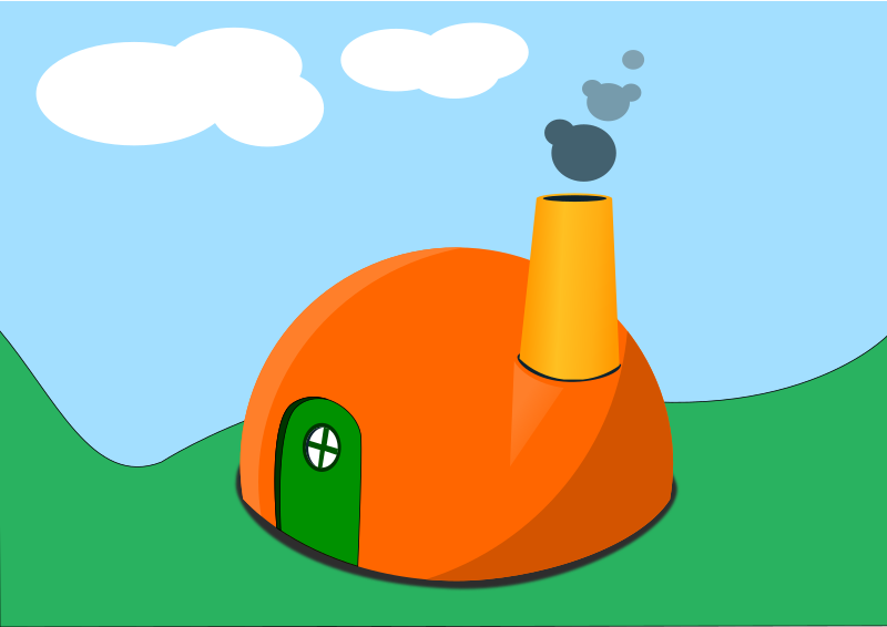 Colorful Simple Cartoon Hut Home