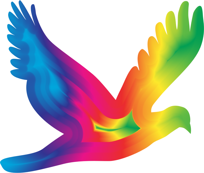 Chromatic Flying Dove Silhouette 3