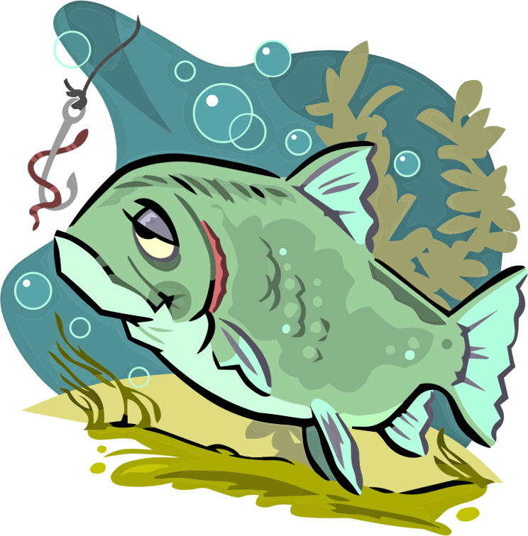 Fish Line Art - Openclipart