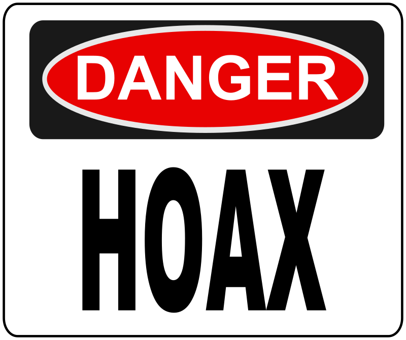 Danger hoax sign