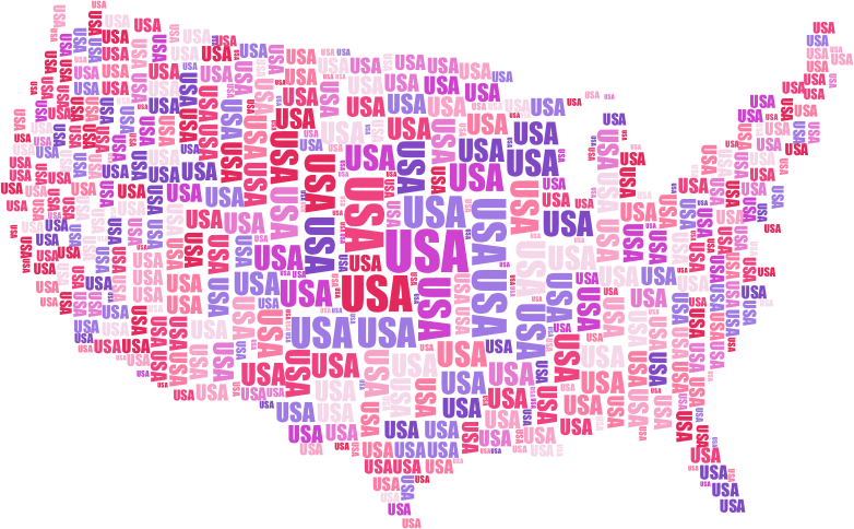 USA Word Cloud No Background