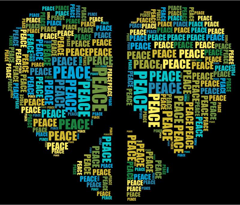 World 3 words. Peace place. Peace Heart.