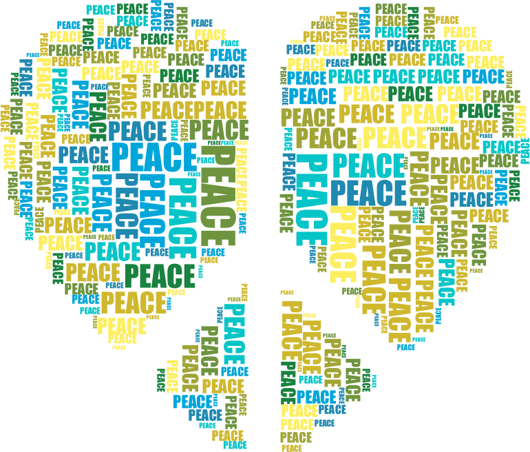 Peace Heart Mark III Word Cloud No Background